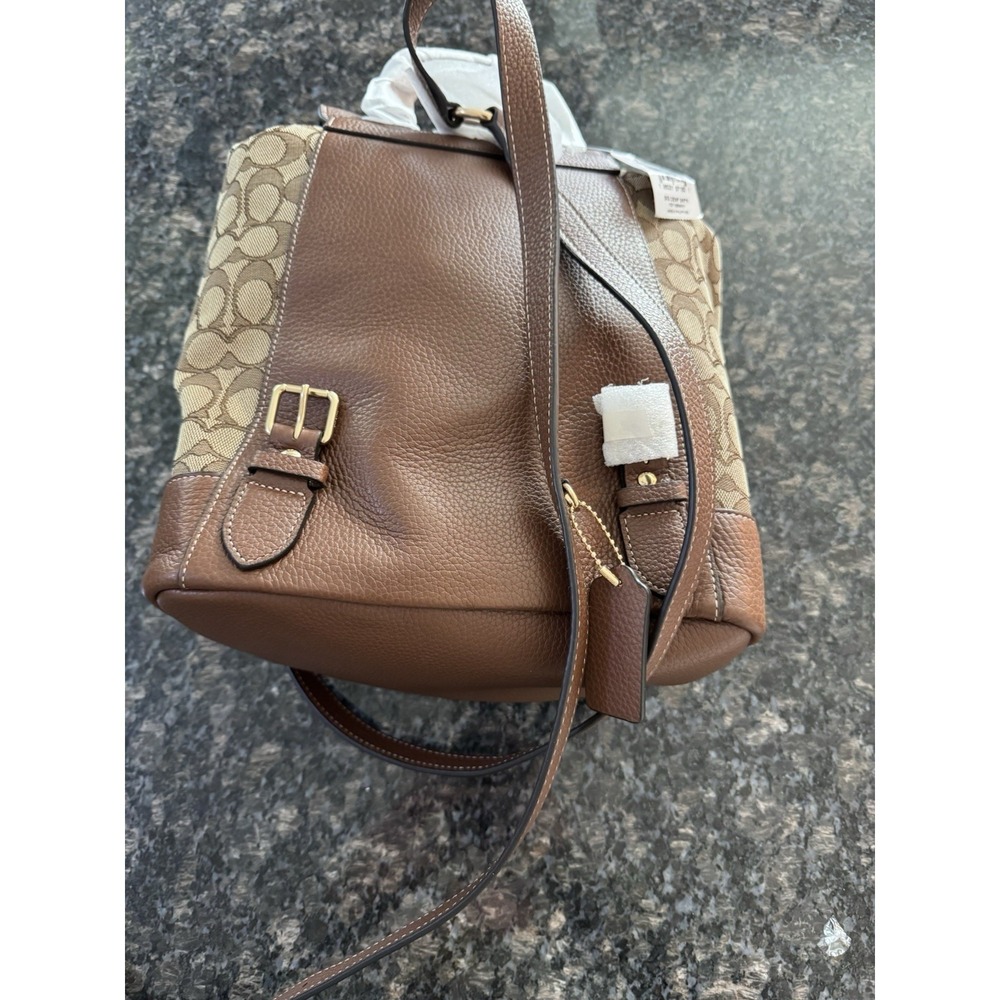 COACH DEMPSEY DRAWSTRING BACKPACK IN SIGNATURE JACQUARD with PATCH & STRIPE NEW - Picture 6 of 7